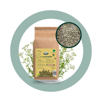 BIO Schafgarbe als Pellets im 1kg Sack zum trocken füttern